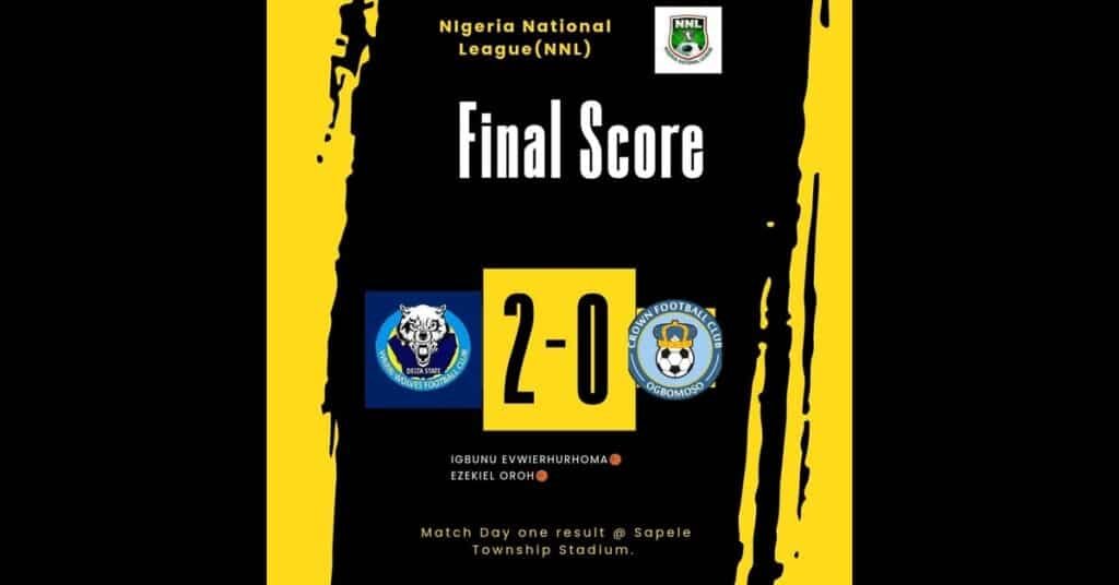 Warri Wolves start NNL campaign with win over Crown FC
