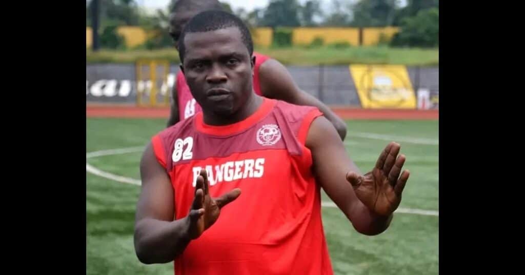 Rangers Coach Ilechukwu Defends Bold Attack After Red Card in Abia Warriors Draw