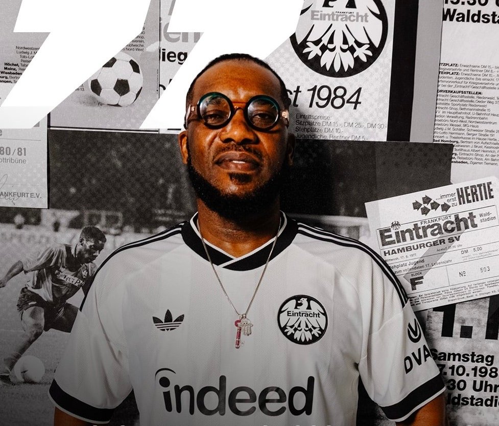 Okocha Models Frankfurt's New Away Jersey for 2026/2027 Season